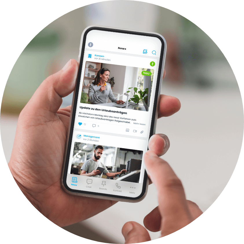 Newsfeed in the Staffice App