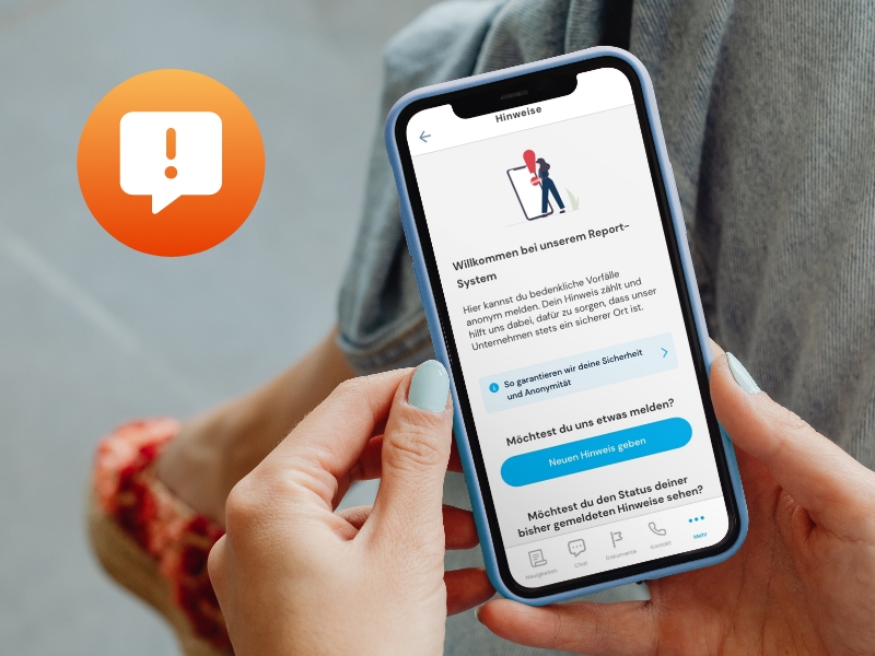 Hinweisgeberportal in der Staffice App