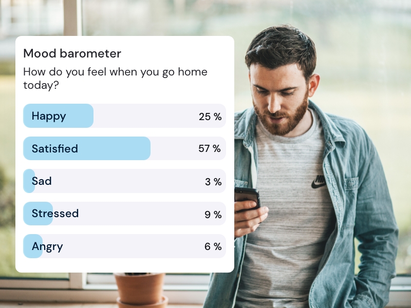 Umfrage Stimmungsbarometer mit der Staffice App